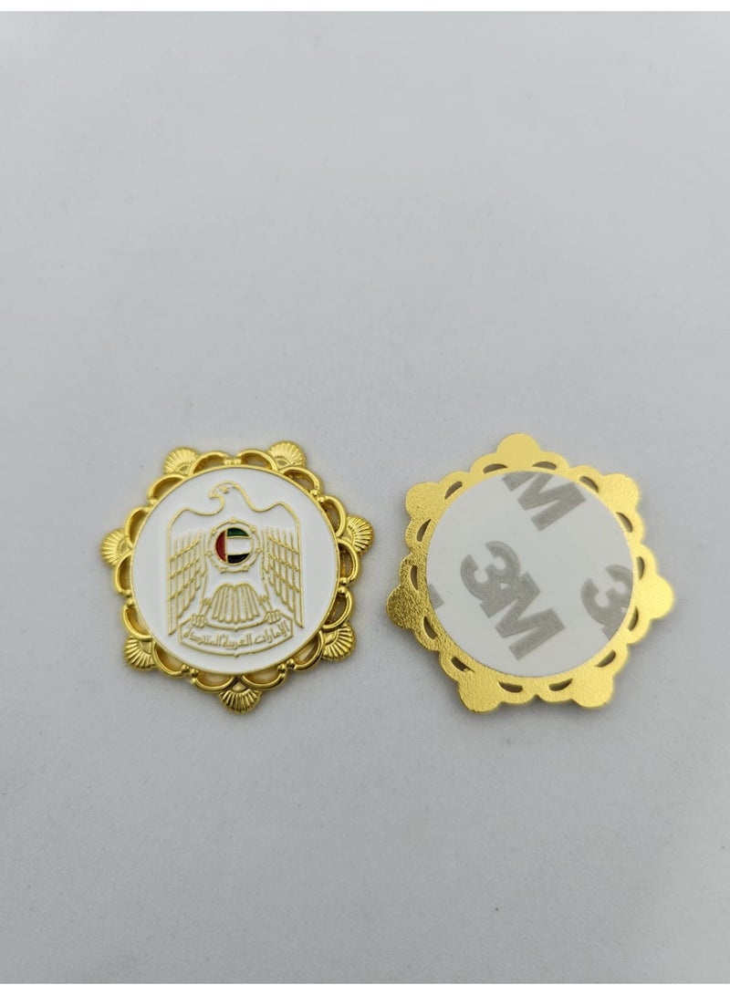 Kipfy Emirates Gold Logo Sticker Badge Metal Sticker Decorative Badge for mobile,laptop Backpacks,Accessories Fans Stickers Display for I pad,and Collectors Walls, Doors, Cars, Trucks, Motorcycles Fridge - Image 2